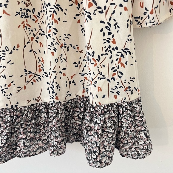 NWT Suzanne Betro Weekend Babydoll Floral Ruffle Peplum Blouse Tunic Small (ff) - Picture 5 of 14